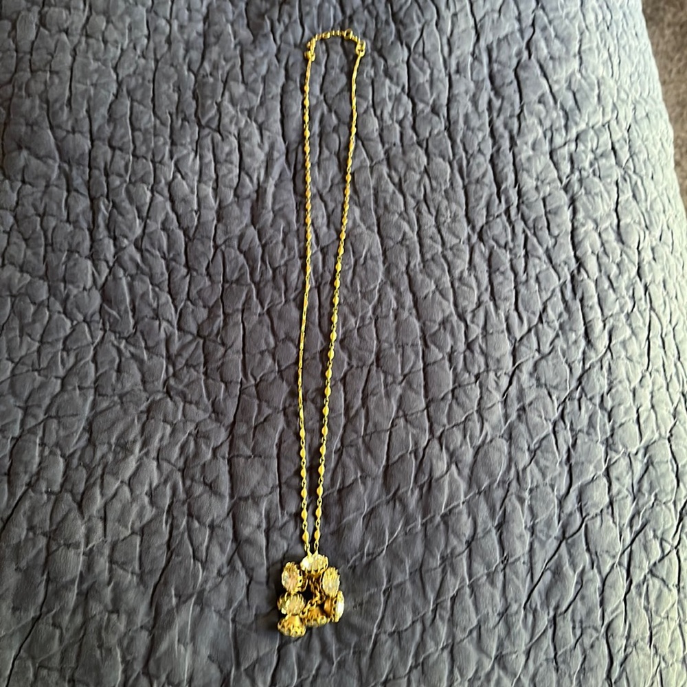 JCrew long drop stone necklace